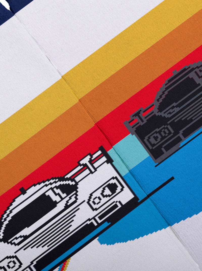 Chaussettes Sock Affairs Retro Racer des 24H du Mans Blanc Multicolore - Kiabi