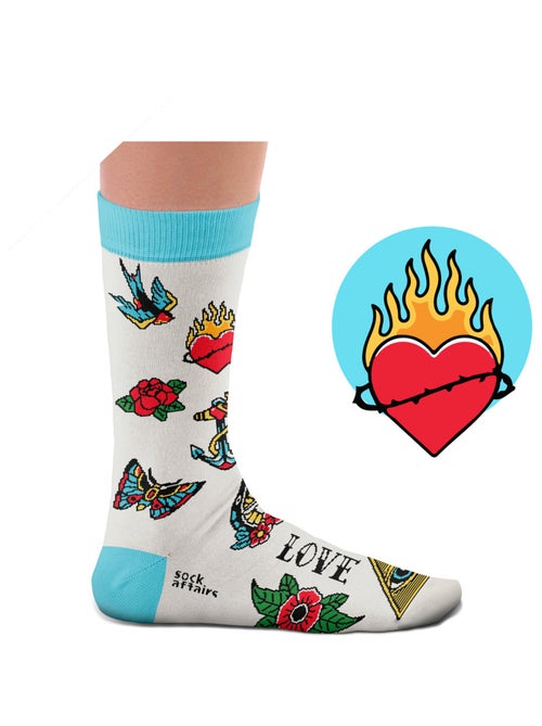 Chaussettes Sock Affairs Tatouage Symboles Romantiques - Kiabi