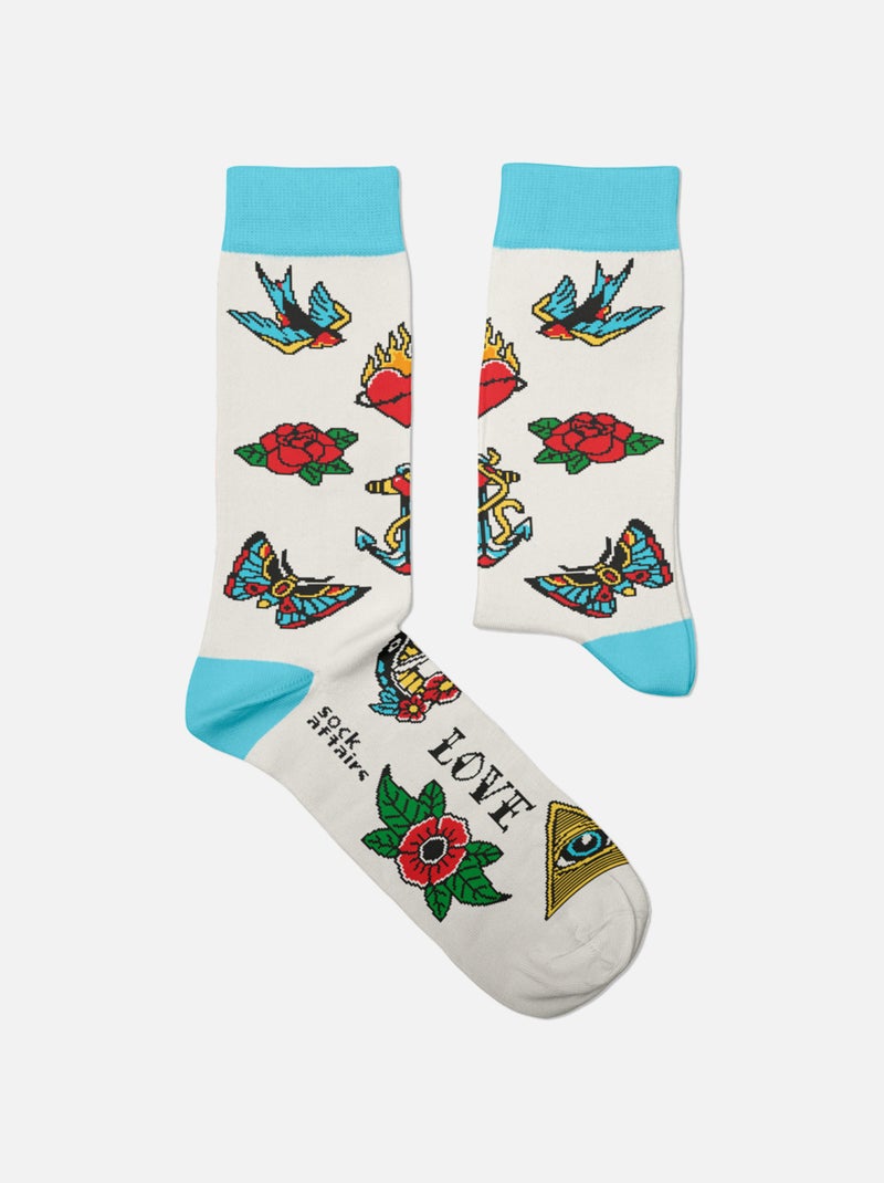 Chaussettes Sock Affairs Tatouage Symboles Romantiques Multicolore - Kiabi