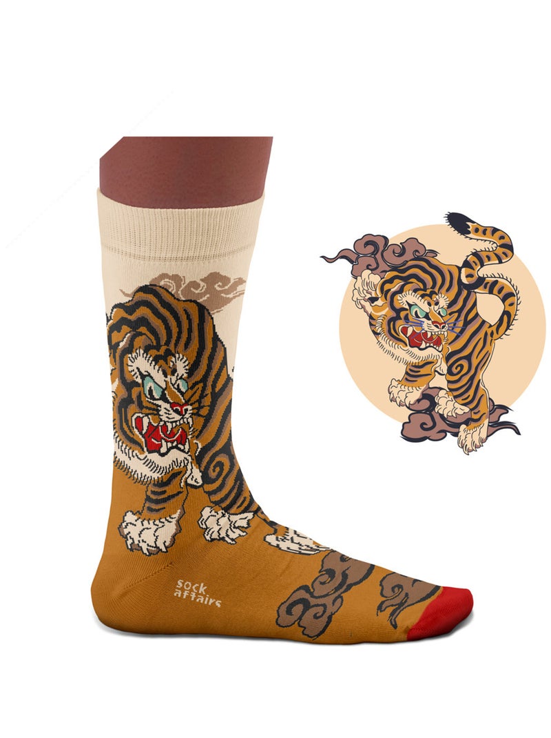 Chaussettes Sock Affairs Tatouage Tigre Japonais Marron - Kiabi