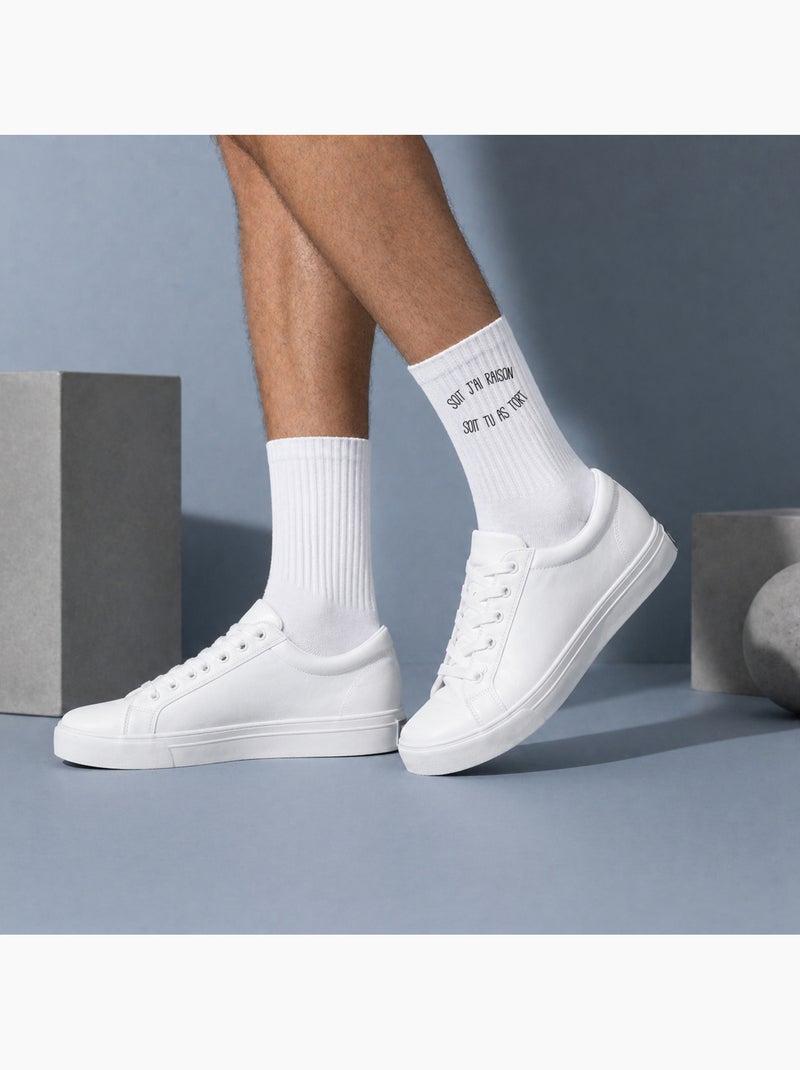 Chaussettes SOIT J'AI RAISON SOIT TU AS TORT Blanc - Kiabi