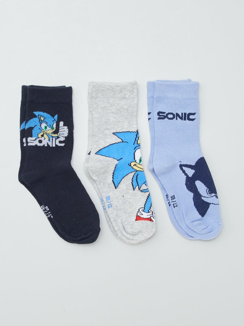 Chaussettes 'Sonic' - lot de 3 Bleu - Kiabi