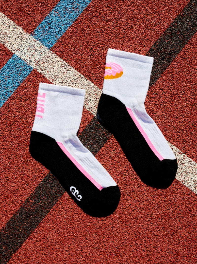 Chaussettes Sport Coolmax® courtes Je Mords Noir Blanc - Kiabi