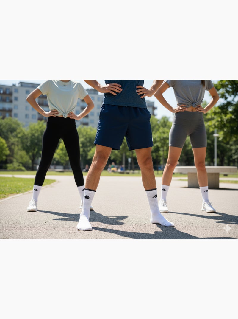 Chaussettes SPORT KAPPA CREW - Pack de 3 Paires Blanc - Kiabi