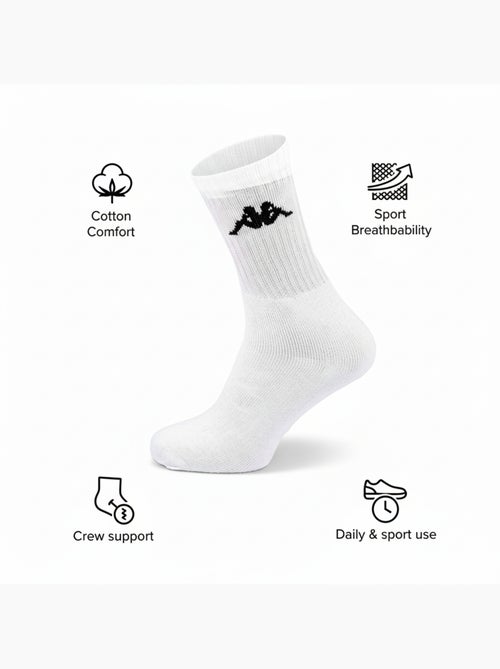 Chaussettes SPORT KAPPA CREW - Pack de 3 Paires - Kiabi