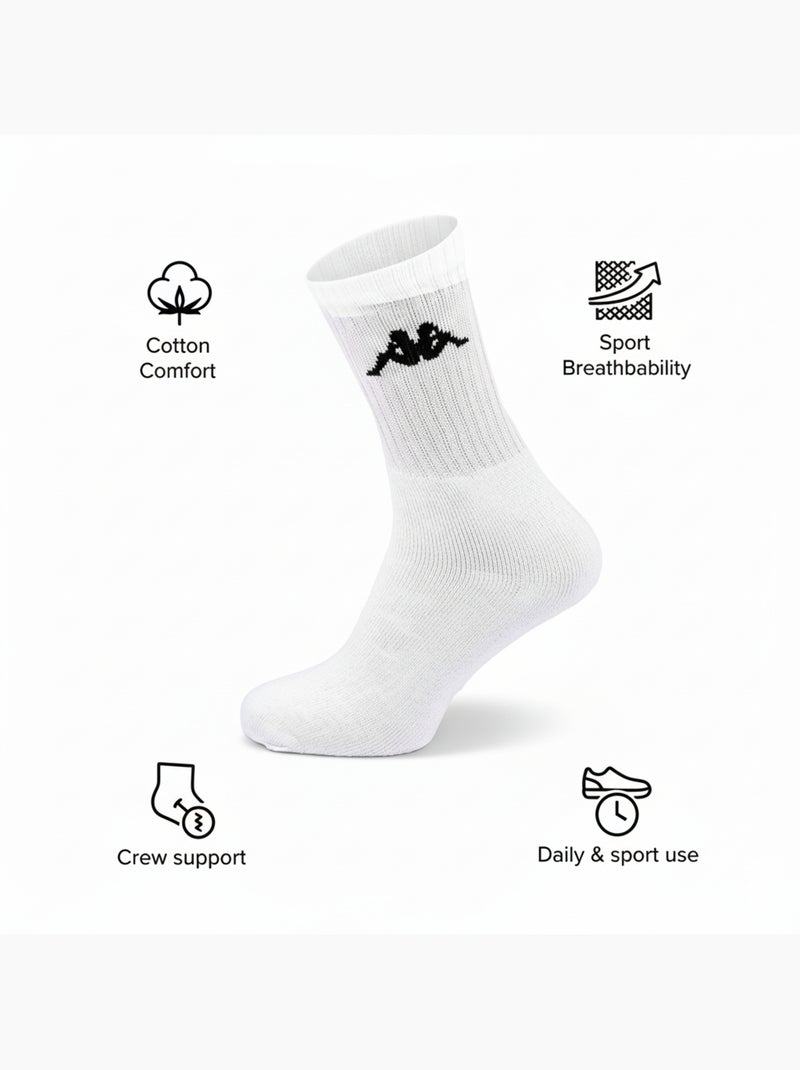 Chaussettes SPORT KAPPA CREW - Pack de 3 Paires Blanc - Kiabi