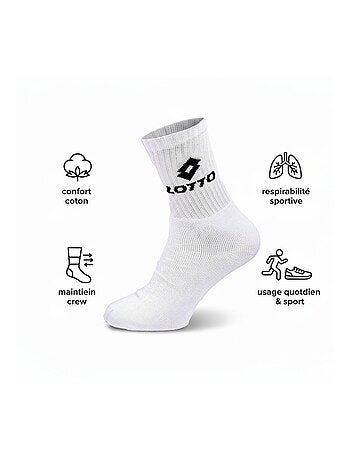 Chaussettes SPORT LOTTO CREW - Pack de 12 Paires