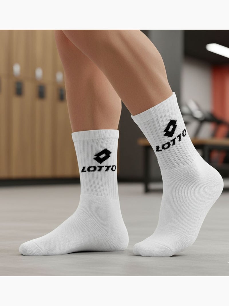 Chaussettes SPORT LOTTO CREW - Pack de 3 Paires Blanc - Kiabi