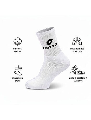 Chaussettes SPORT LOTTO CREW - Pack de 6 Paires