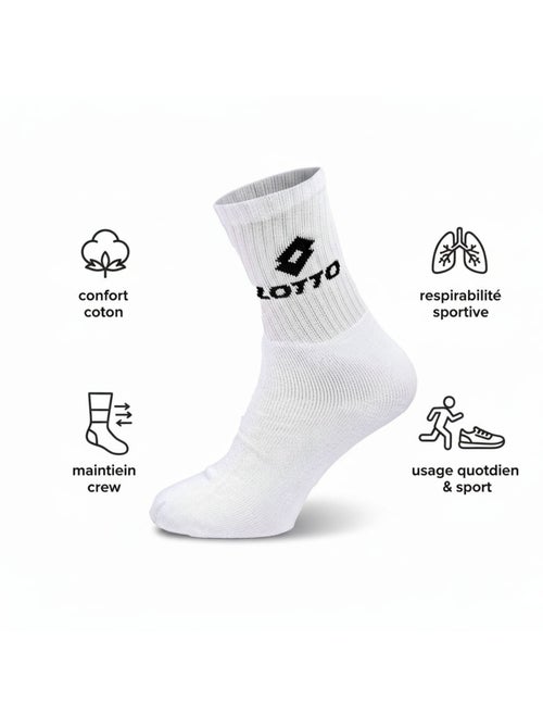 Chaussettes SPORT LOTTO CREW - Pack de 6 Paires - Kiabi