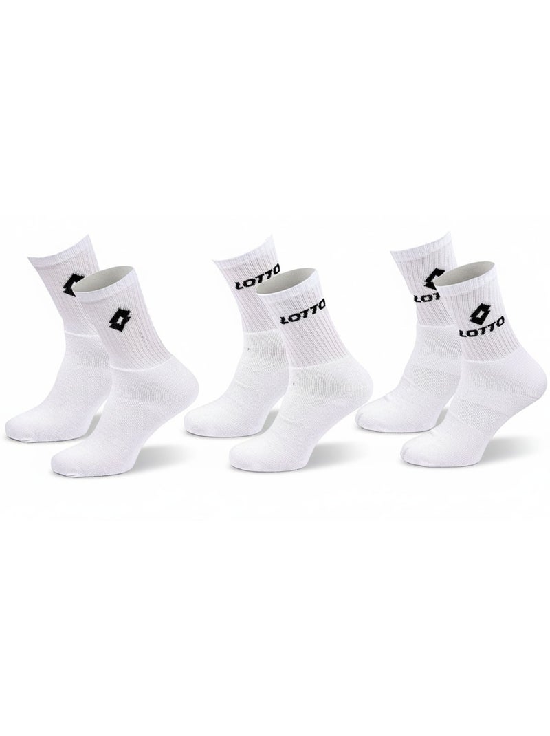Chaussettes SPORT LOTTO CREW - Pack de 6 Paires Blanc Noir - Kiabi