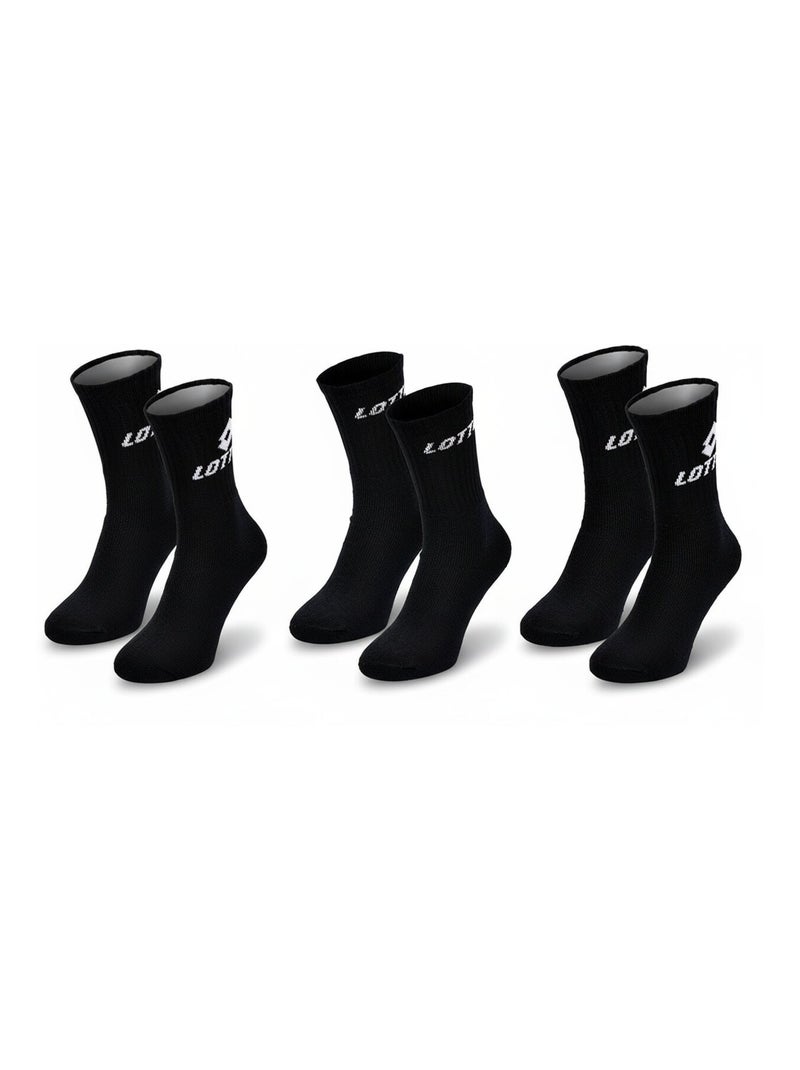 Chaussettes SPORT LOTTO CREW - Pack de 6 Paires Noir - Kiabi