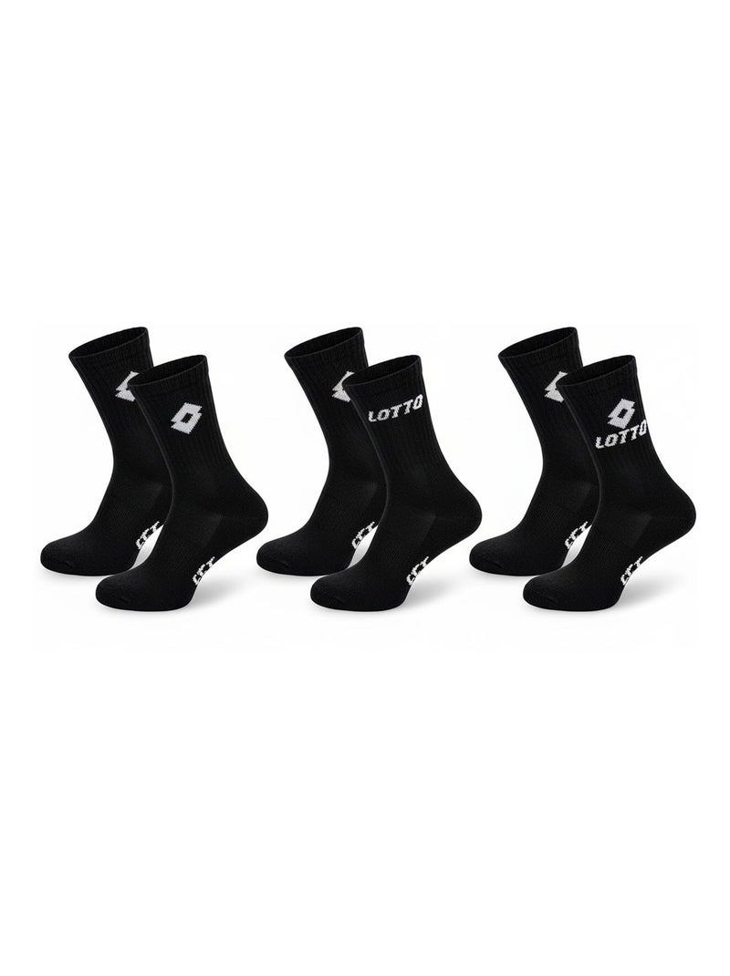 Chaussettes SPORT LOTTO CREW - Pack de 9 Paires Blanc Noir - Kiabi
