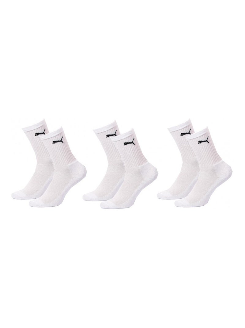 Chaussettes Sport PUMA Tennis CREW JUNIOR - Pack de 3 Blanc - Kiabi