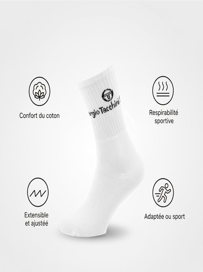 Chaussettes SPORT SERGIO TACCHINI - Pack de 6 Paires Blanc - Kiabi