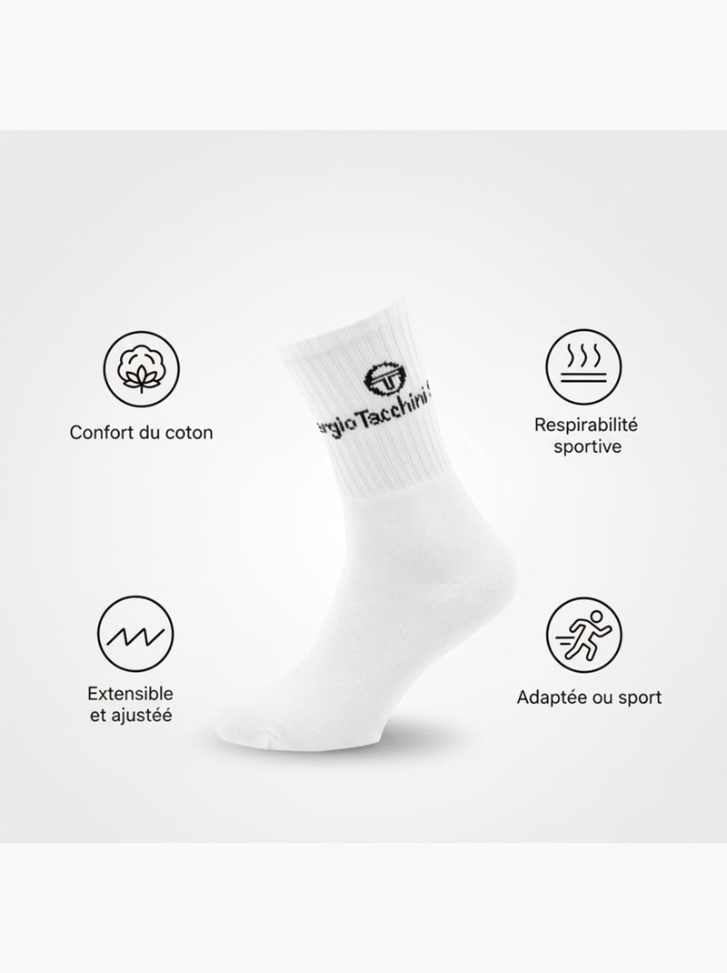 Chaussettes SPORT SERGIO TACCHINI - Pack de 9 Paires Blanc - Kiabi