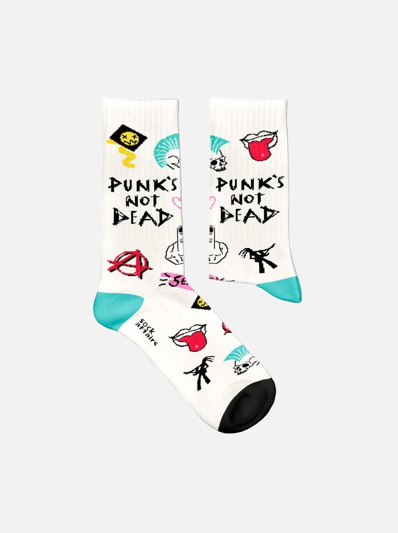 Chaussettes Sport Sock Affairs Rock Punk's Not Dead Blanc - Kiabi