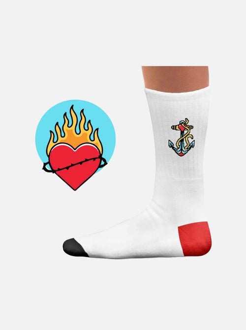 Chaussettes Sport Sock Affairs Tatouage Symboles Romantiques - Kiabi