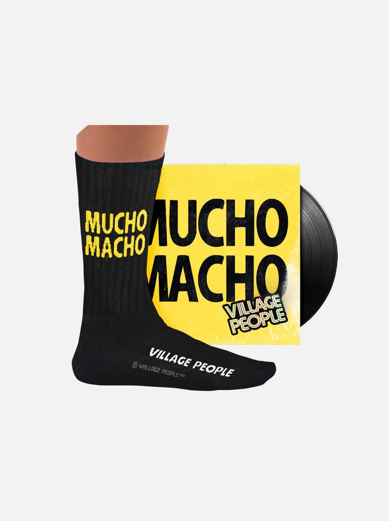 Chaussettes sport Village People, Mucho Macho Noir - Kiabi