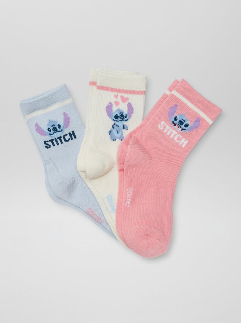 Chaussettes 'Stitch' - lot de 3 BLEU - Kiabi