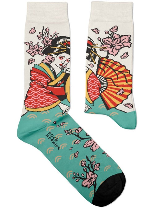Chaussettes Tatouage Traditionnel Geisha - Kiabi