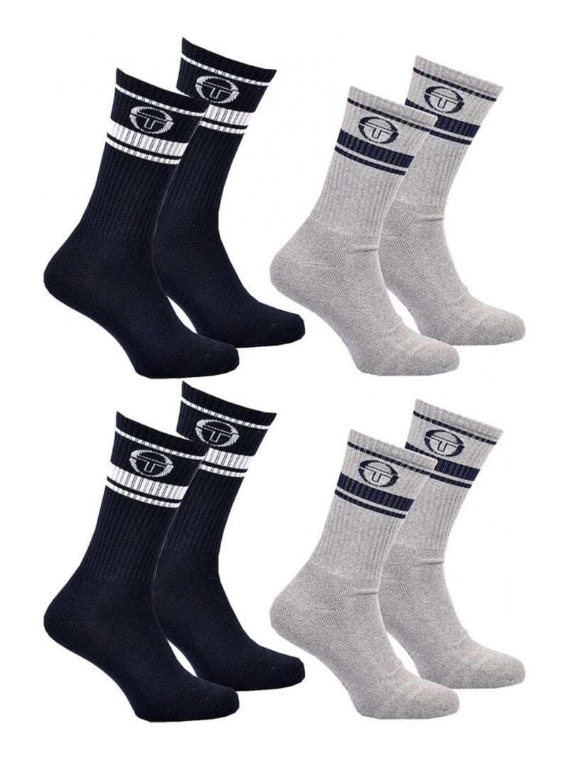 Chaussettes TENNIS SERGIO TACCHINI Lot de 4 Paires Multicolore - Kiabi