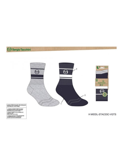 Chaussettes TENNIS SERGIO TACCHINI Lot de 4 Paires - Kiabi