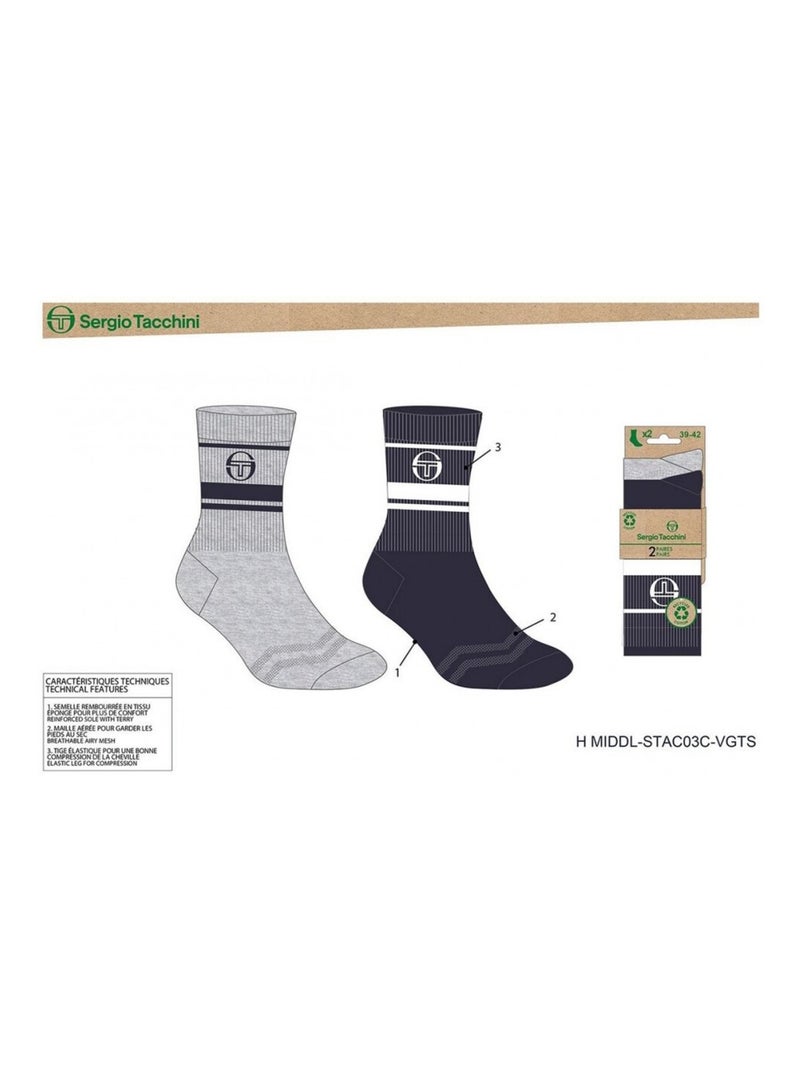 Chaussettes TENNIS SERGIO TACCHINI Lot de 4 Paires Multicolore - Kiabi