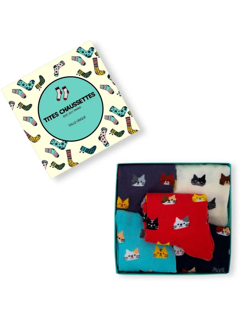 Chaussettes Tête de Chat (Lot x5) | Titeschaussettes Multicolore - Kiabi