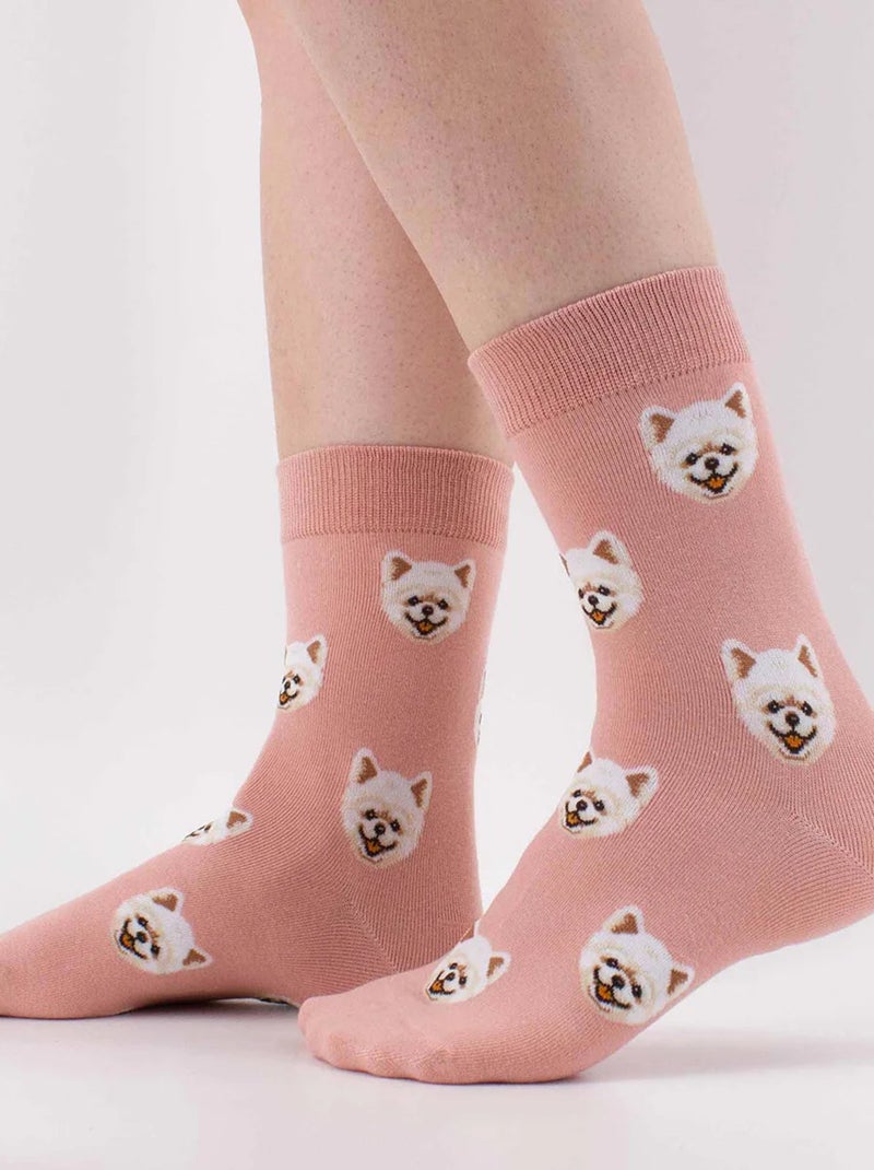 Chaussettes Têtes de chiens | Titeschaussettes Rose - Kiabi