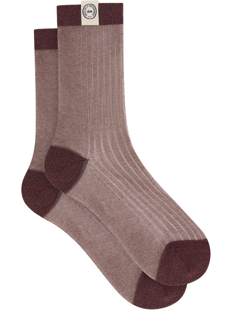 Chaussettes transparentes Dim x Inès de La Fressange Prune - Kiabi