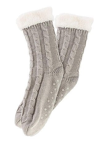Chaussettes tricot taille unique gris