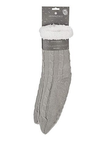Chaussettes tricot taille unique gris