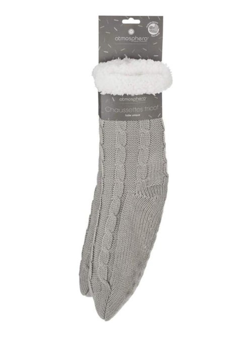Chaussettes tricot taille unique gris - Kiabi