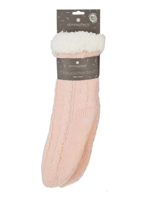 Chaussettes tricot taille unique rose - Kiabi