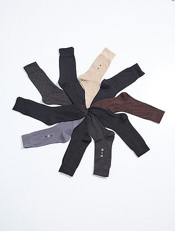 Chaussettes unies et motifs, assorties - AFIBEL