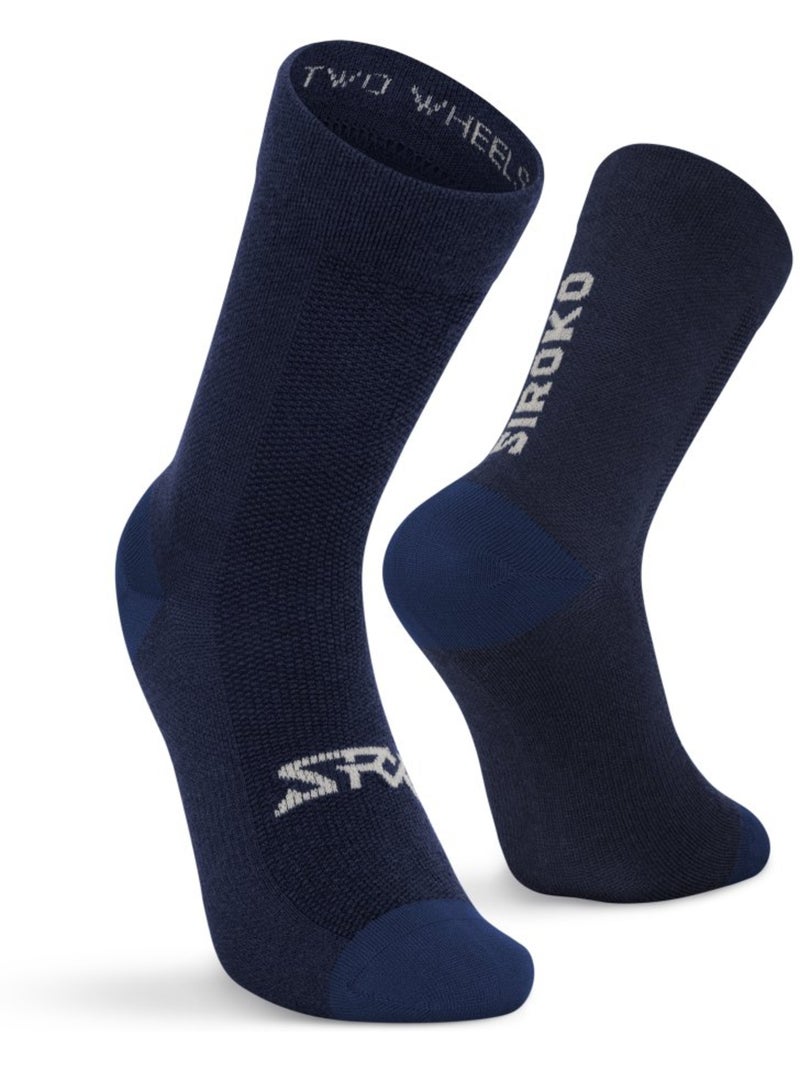 Chaussettes vélo avec laine mérinos cyclisme homme et femme srx arctic Bleu - Kiabi