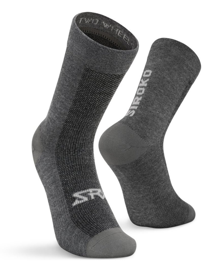 Chaussettes vélo avec laine mérinos cyclisme homme et femme srx maloja Blanc Gris - Kiabi