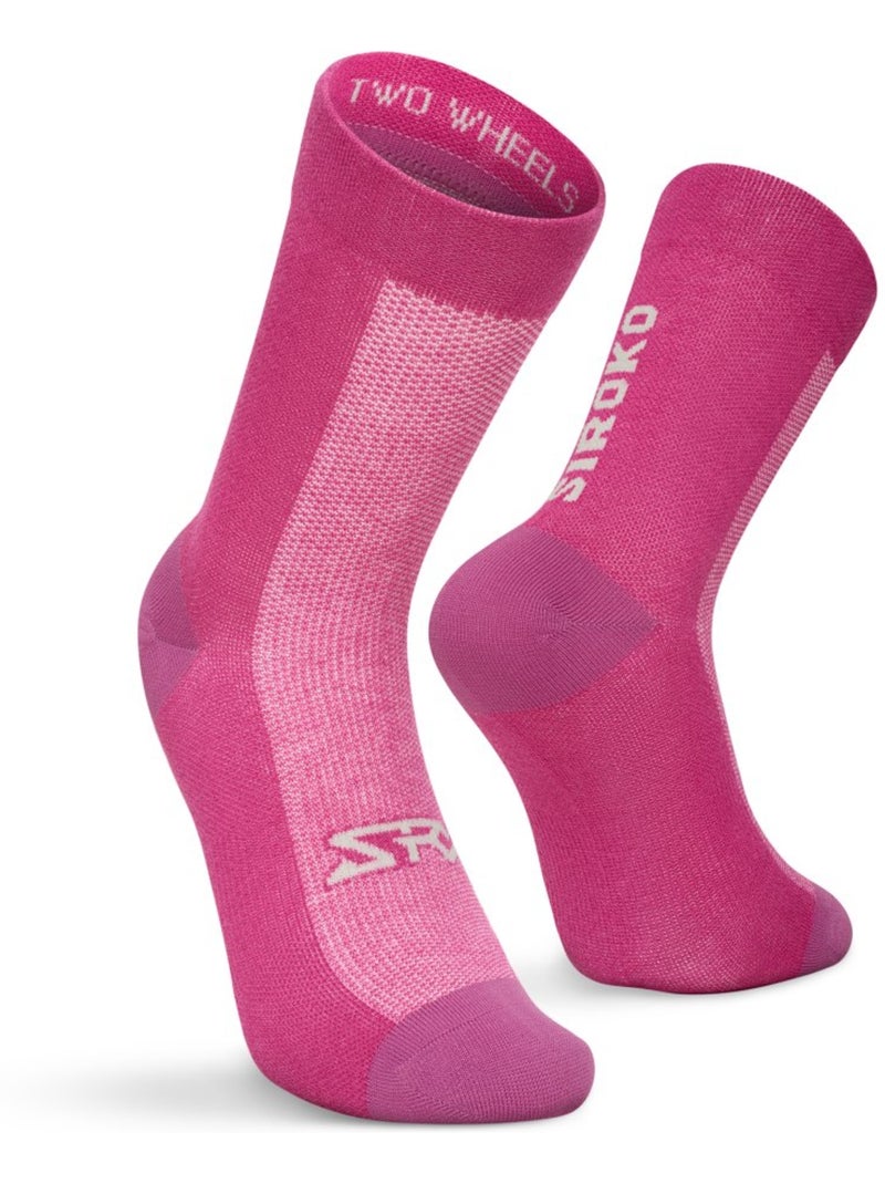Chaussettes vélo avec laine mérinos cyclisme homme et femme srx sella Rose - Kiabi