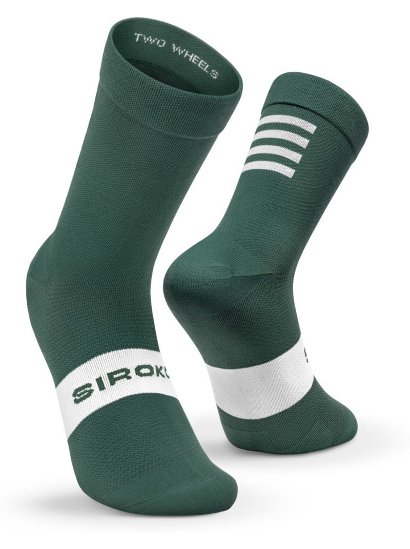 Chaussettes vélo cyclisme homme et femme s1  alpe d'huez Vert foncé - Kiabi