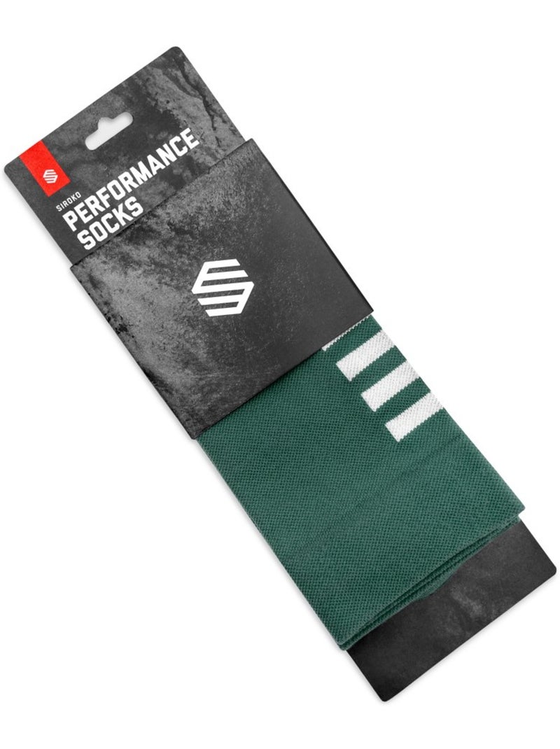 Chaussettes vélo cyclisme homme et femme s1  alpe d'huez Vert foncé - Kiabi