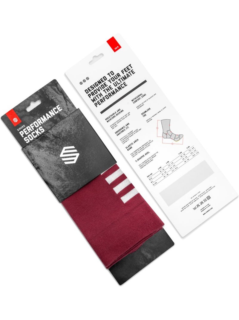 Chaussettes vélo cyclisme homme et femme s1 maroon volata Rouge brique - Kiabi