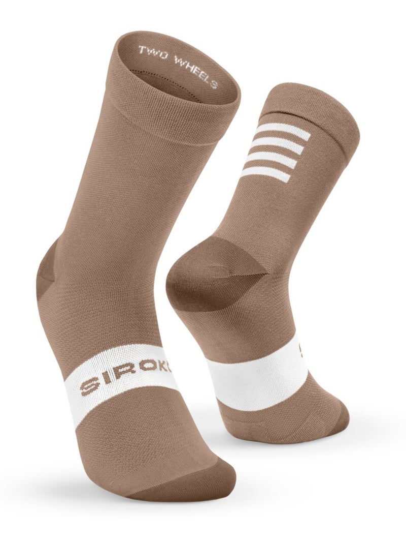 Chaussettes vélo cyclisme homme et femme s1 Marron - Kiabi
