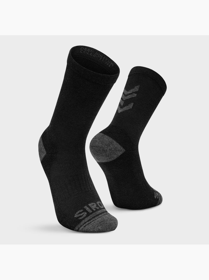 Chaussettes vélo d'hiver cyclisme homme et femme dw fjord Noir - Kiabi