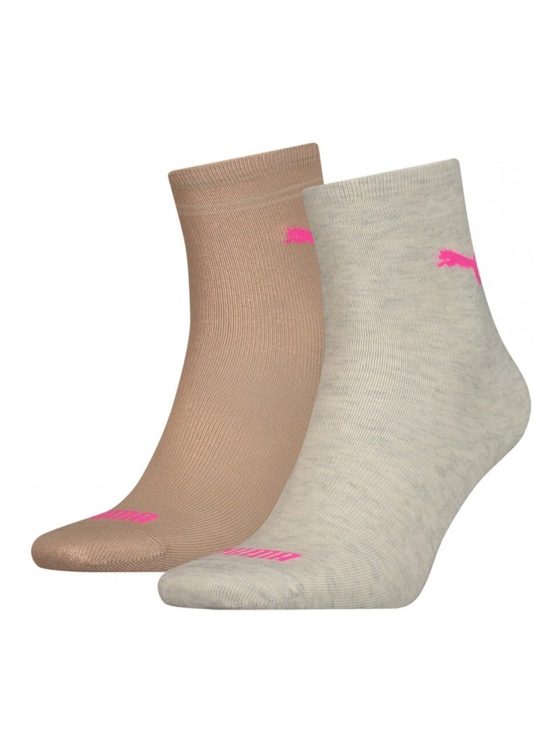 Chaussettes Ville Urbain PUMA Socks CLASSIC - Pack de 2 Beige/Blanc - Kiabi