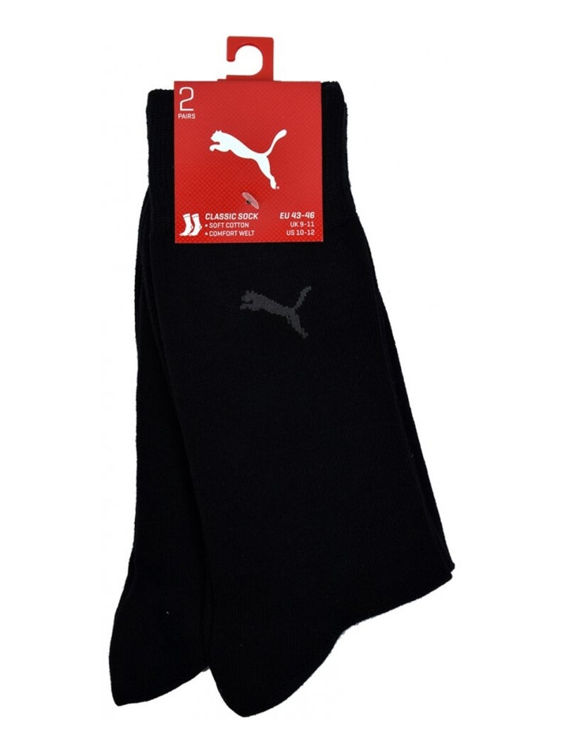 Chaussettes Ville Urbain PUMA Socks CLASSIC - Pack de 2 Noir mat - Kiabi