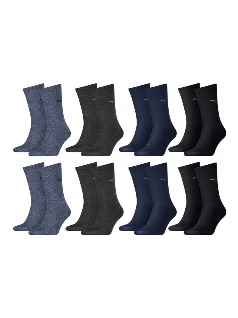 Chaussettes Ville Urbain PUMA Socks CLASSIC - Pack de 8 Bleu Gris Noir - Kiabi