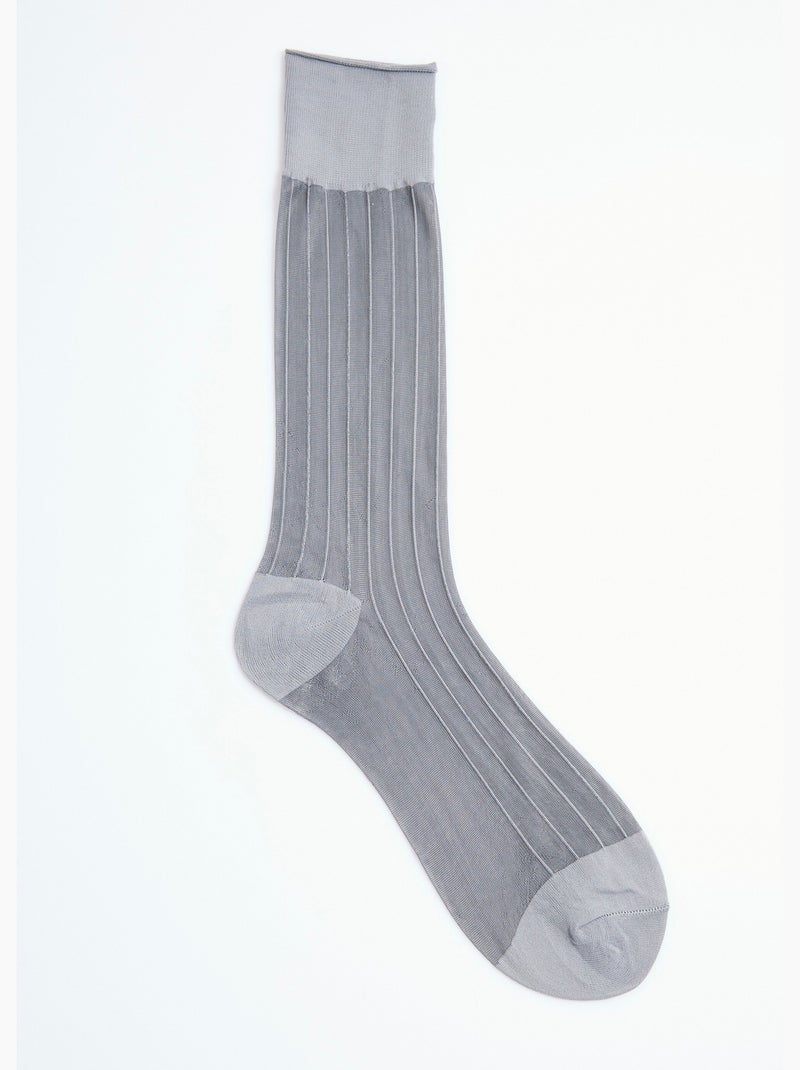 Chaussettes voile à côtes - AFIBEL Gris clair - Kiabi