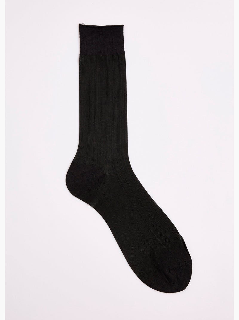 Chaussettes voile à côtes - AFIBEL Noir - Kiabi