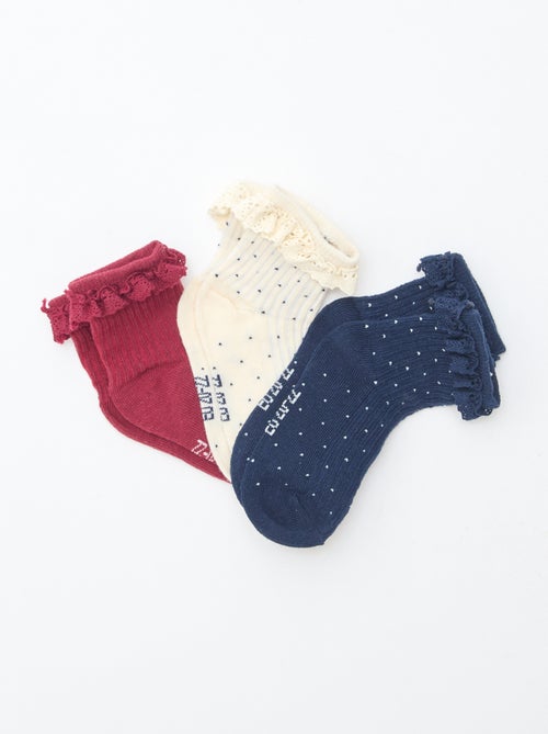 Chaussettes volantées - Lot de 3 - Kiabi